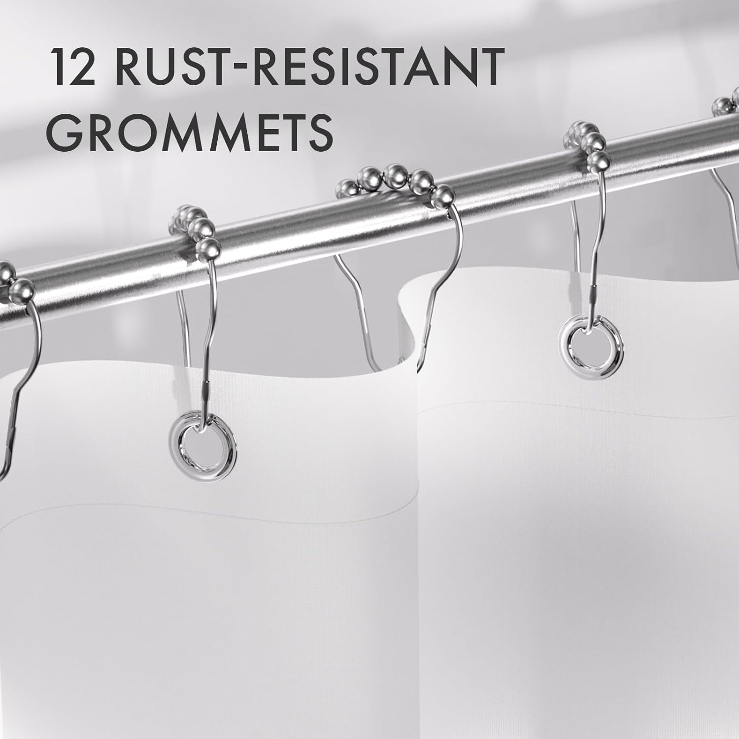AmazerBath Shower Curtain Set with 12 Hooks