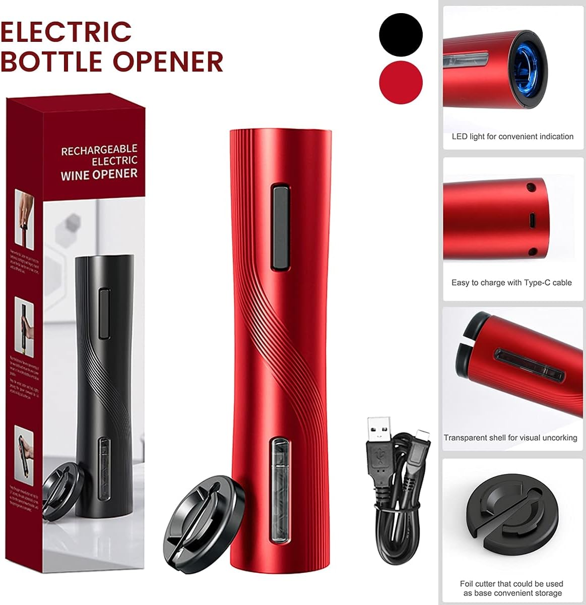 Rechargeable Automatic Wine Opener Jar Opener