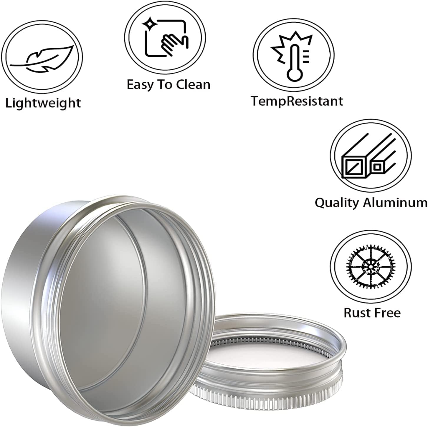 20 Pcs 2 Ounce Aluminum Tin Jar with Screw Lid