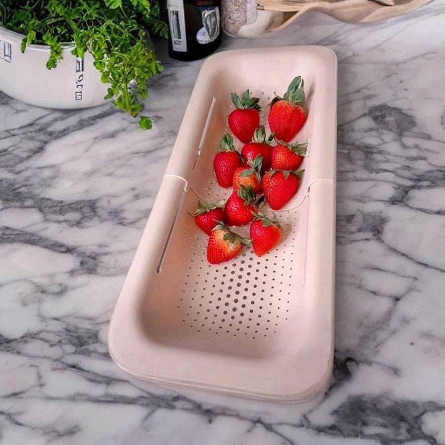 PUPZY Colander Over the Sink - Pink 8x195x28 Inches