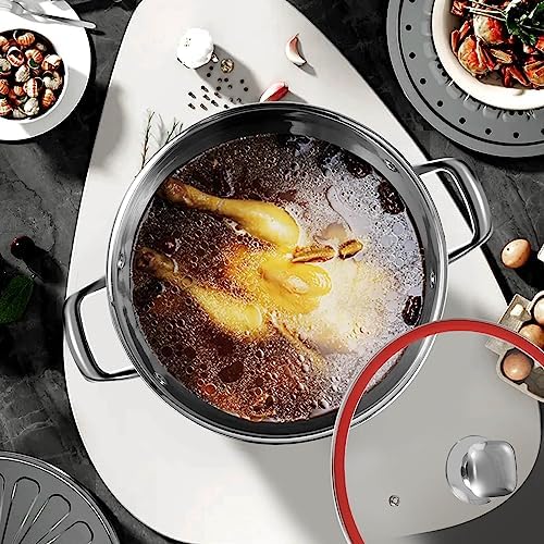 LEUGWAKN 10 Quart Stainless Steel Stock Pot With Lid