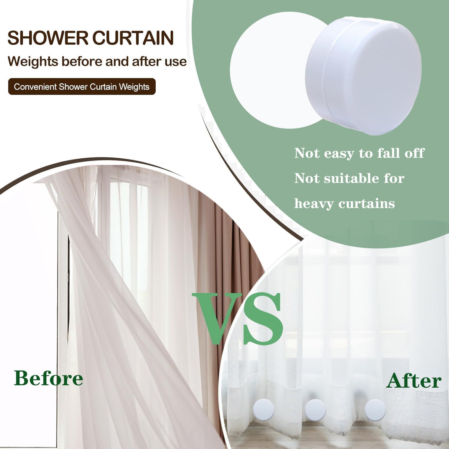 12 PCS Heavy Duty Magnetic Shower Curtain Weights