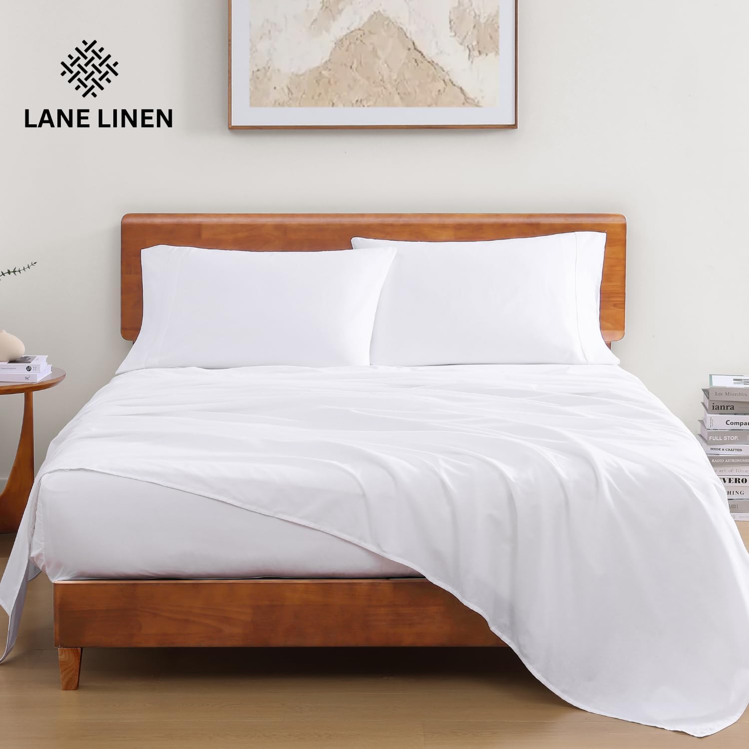 Lane Linen 100 Organic Cotton Twin Sheets Set 3Pc