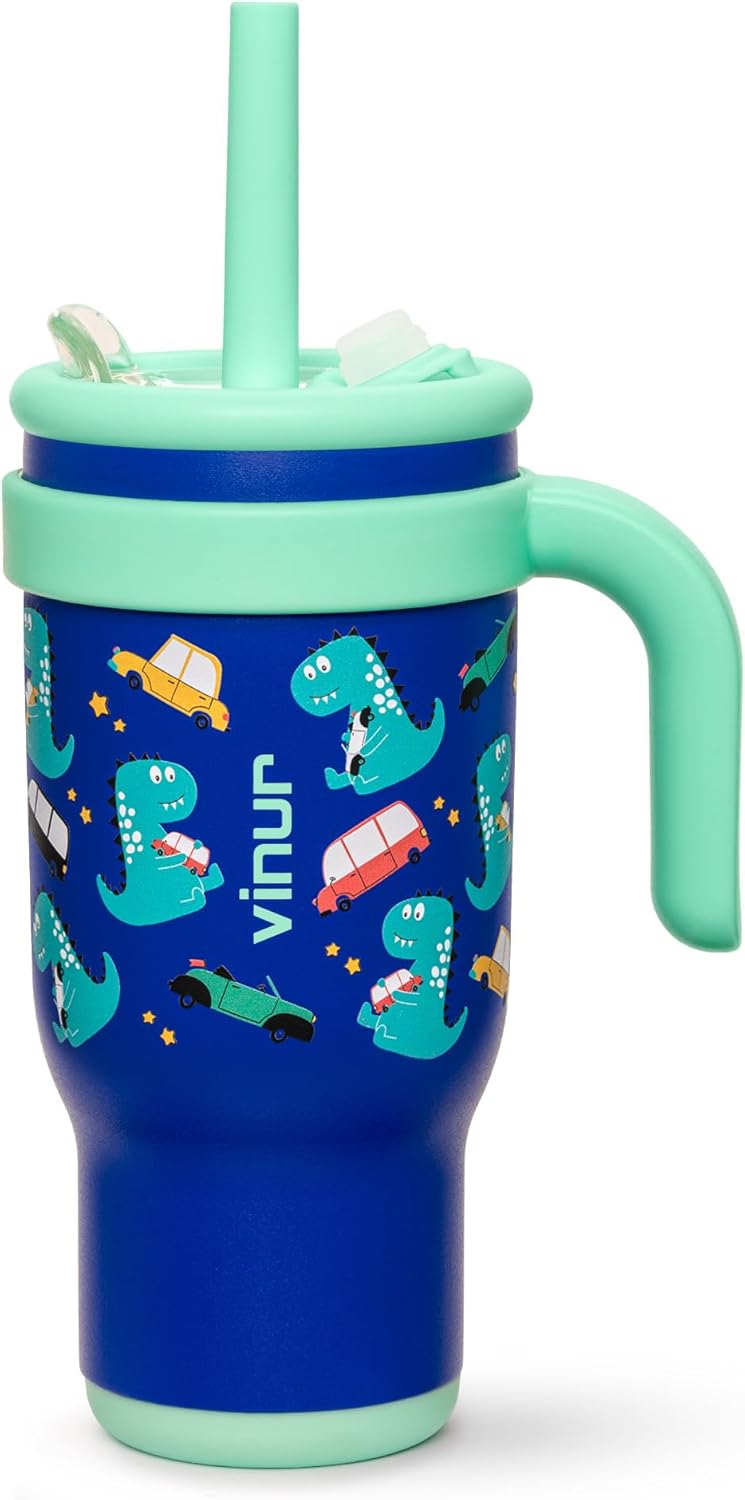 VINUR Kids Tumbler with Handle and Straw Lid 17oz