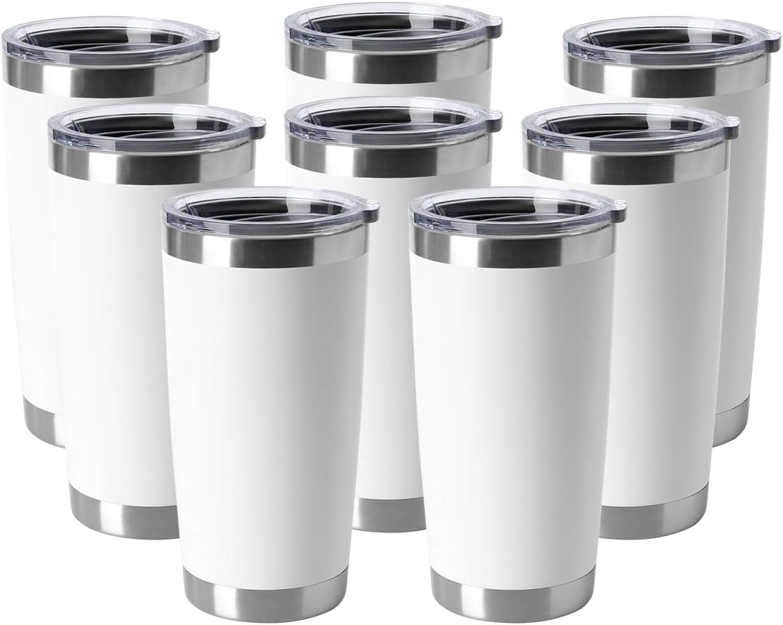 HASLE OUTFITTERS 20oz Tumblers 8 Pack White