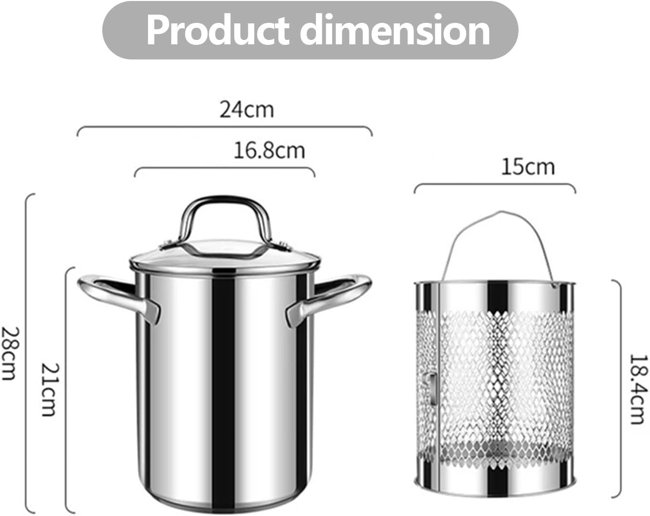 AIZYR Stainless Steel Deep Fryer with Lid and Basket