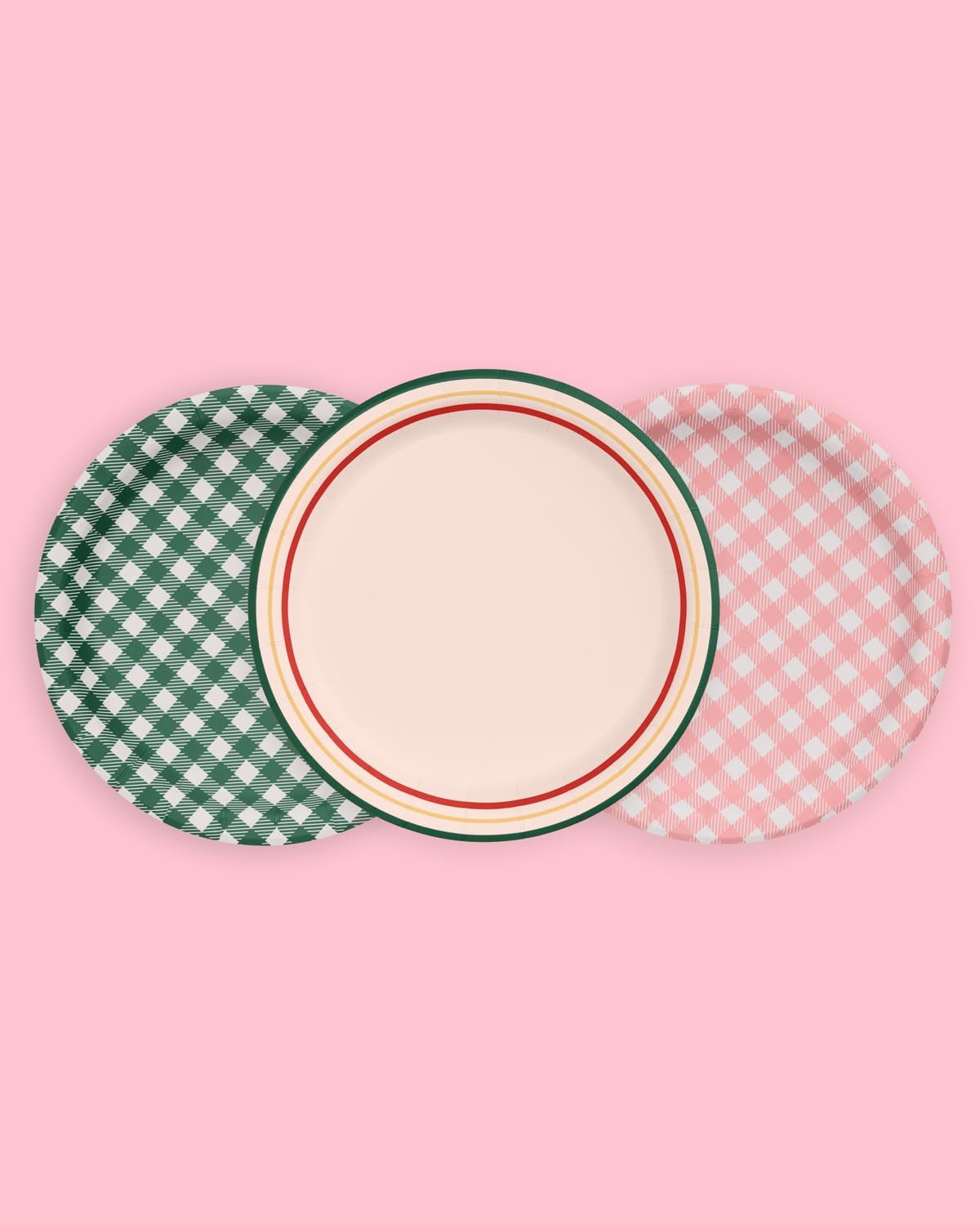 XO Fetti Camp Gingham Paper Plates 24pk 9 Inch