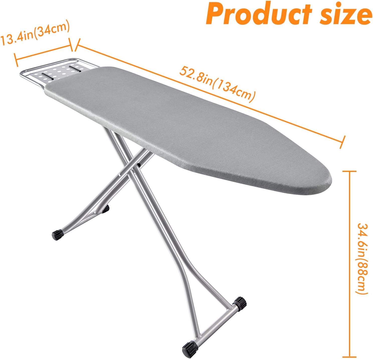 BKTD Ironing Board with Steam Rest and Non-Slip Foldable Stand