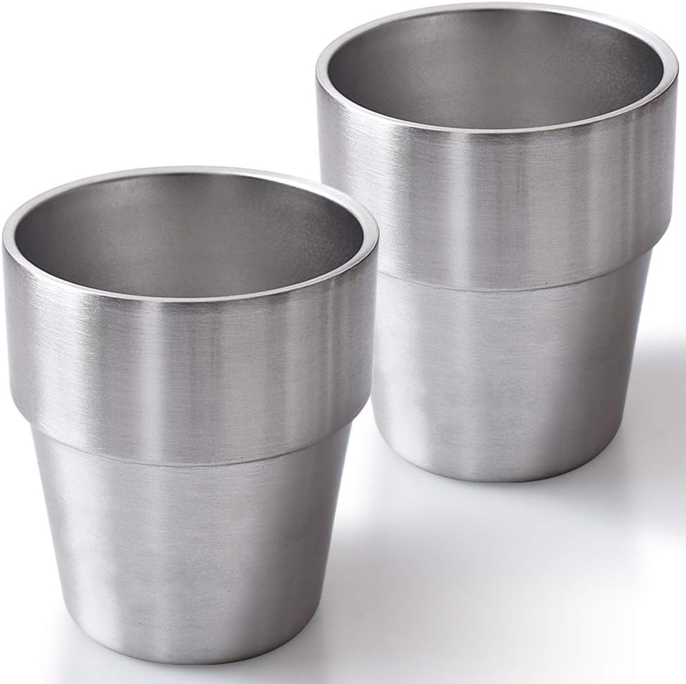 Newk Stainless Steel Cups Set of 2 10 Oz Double Wall Tumblers