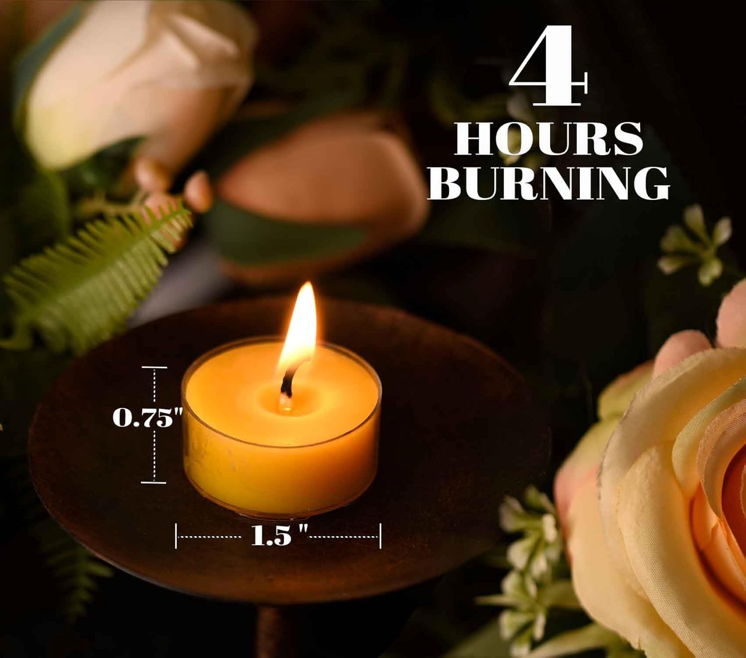 Natural Yellow Beeswax Tea Light Candles 12pcs