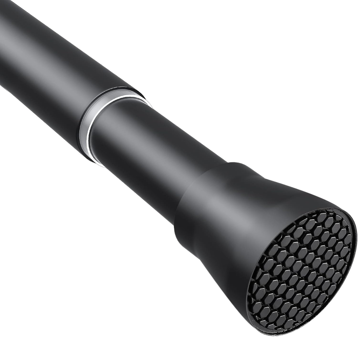 ZipGlo Black Tension Curtain Rod 28-48 Inch Adjustable No Drilling