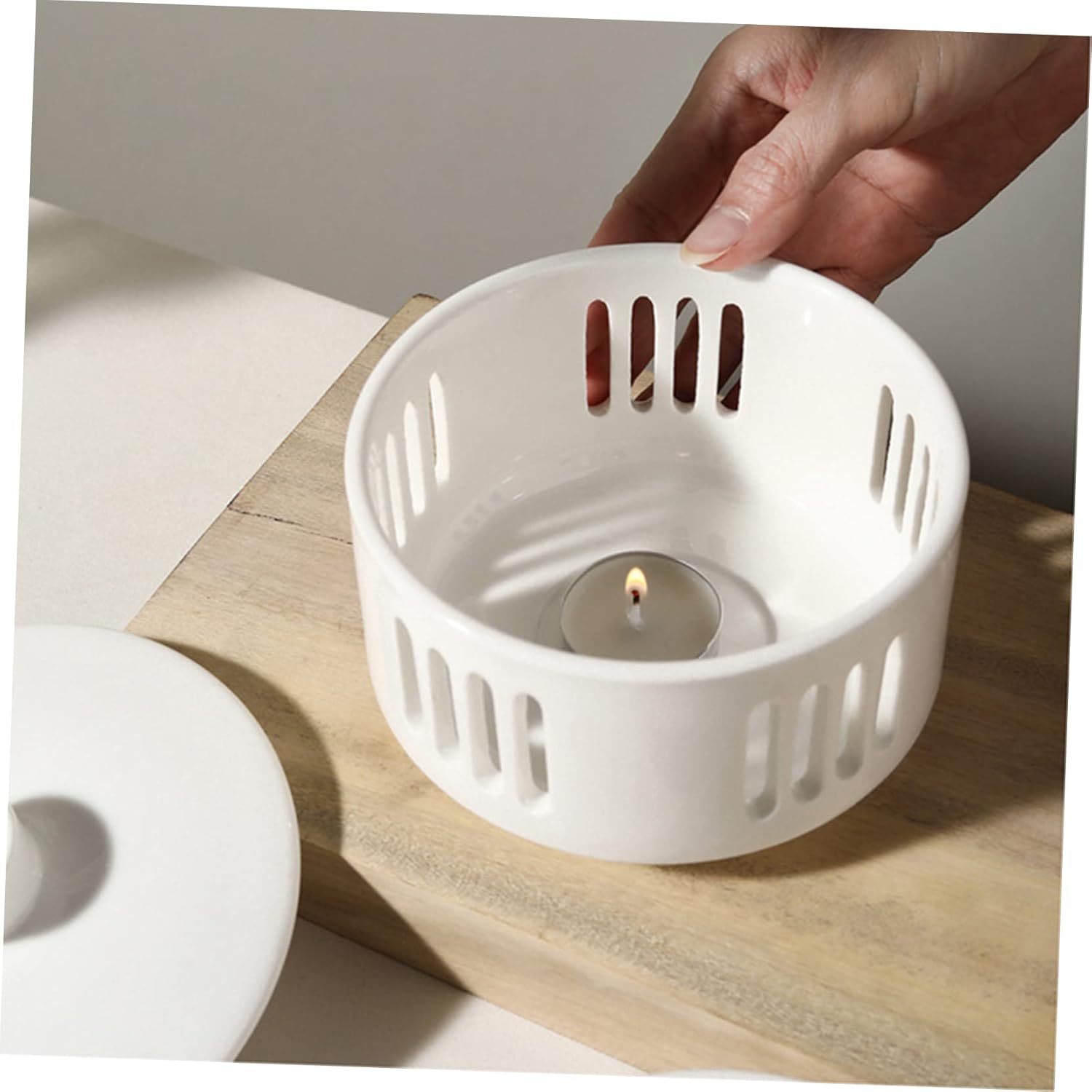 IMIKEYA Ceramic Stew Pot with Heating Base