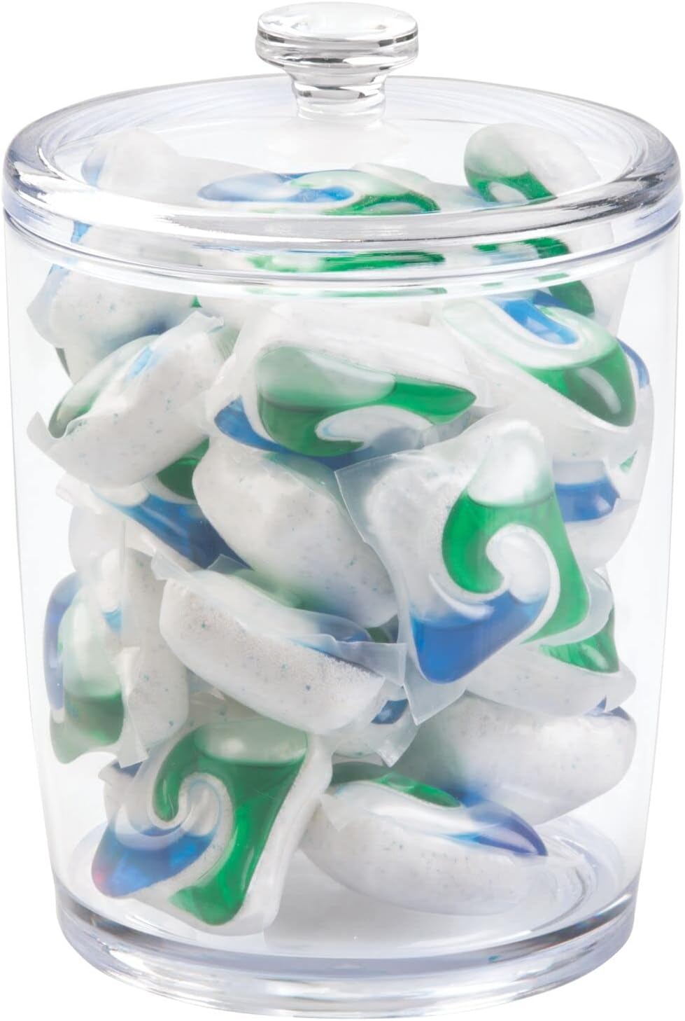 mDesign Clear Plastic Laundry Jar Holder Set 3 Pack
