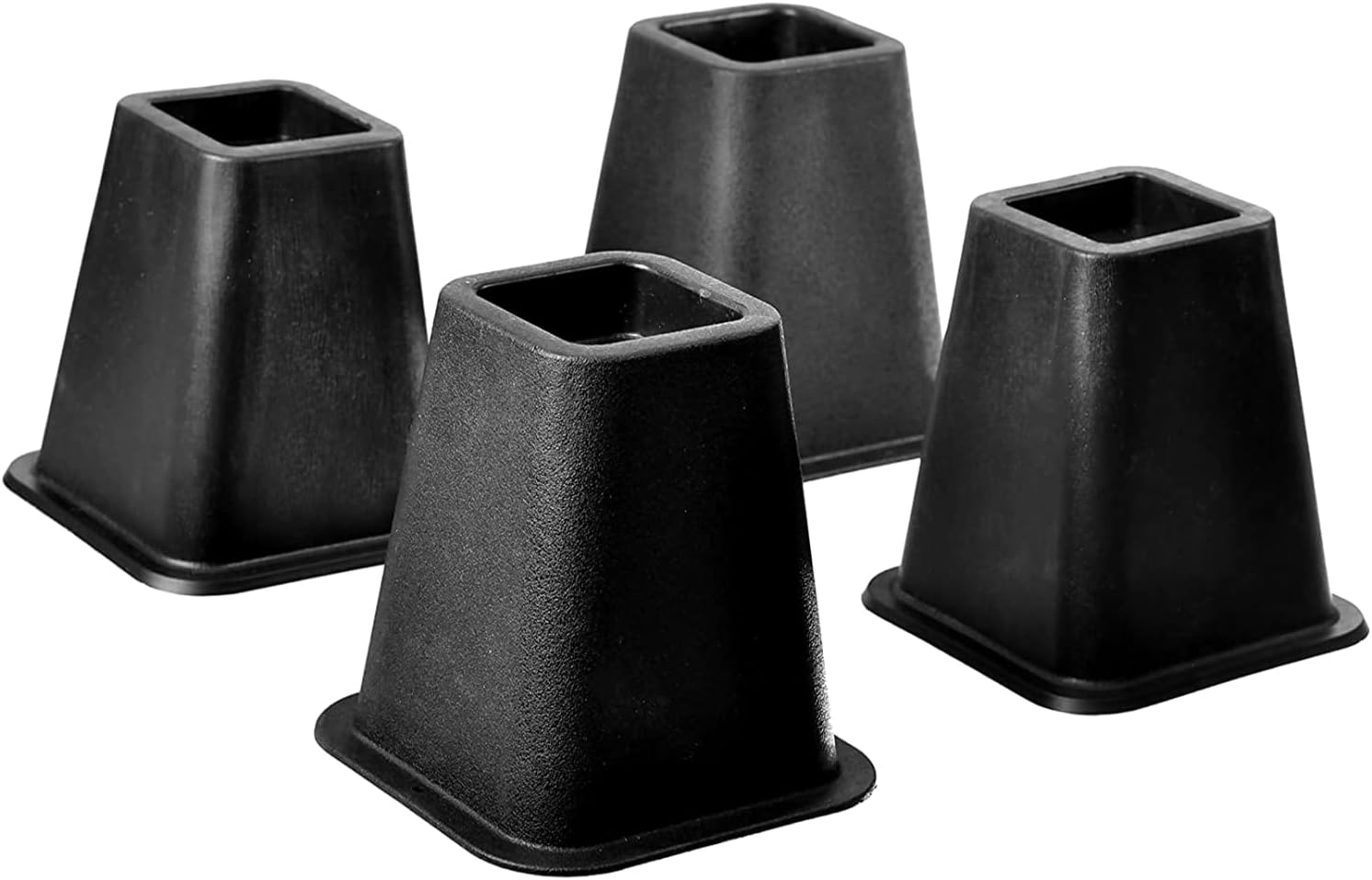 HOME IT 5 to 6-Inch Black Bed Risers 4-Pack