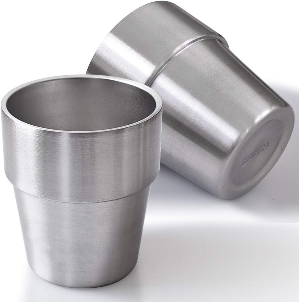 Newk Stainless Steel Cups Set of 2 10 Oz Double Wall Tumblers