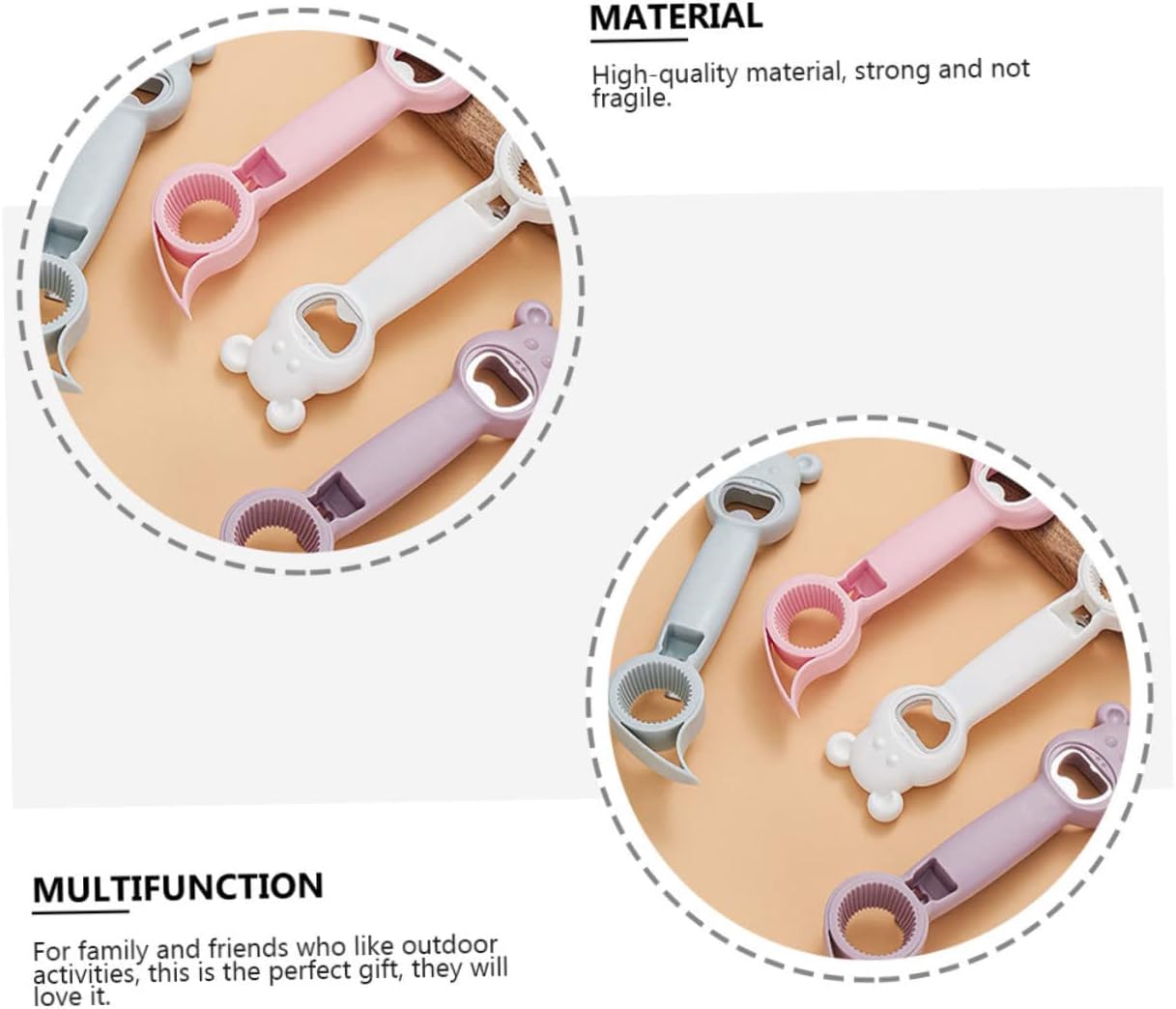 KICHOUSE 4 Pack Multi Function Jar Opener Set