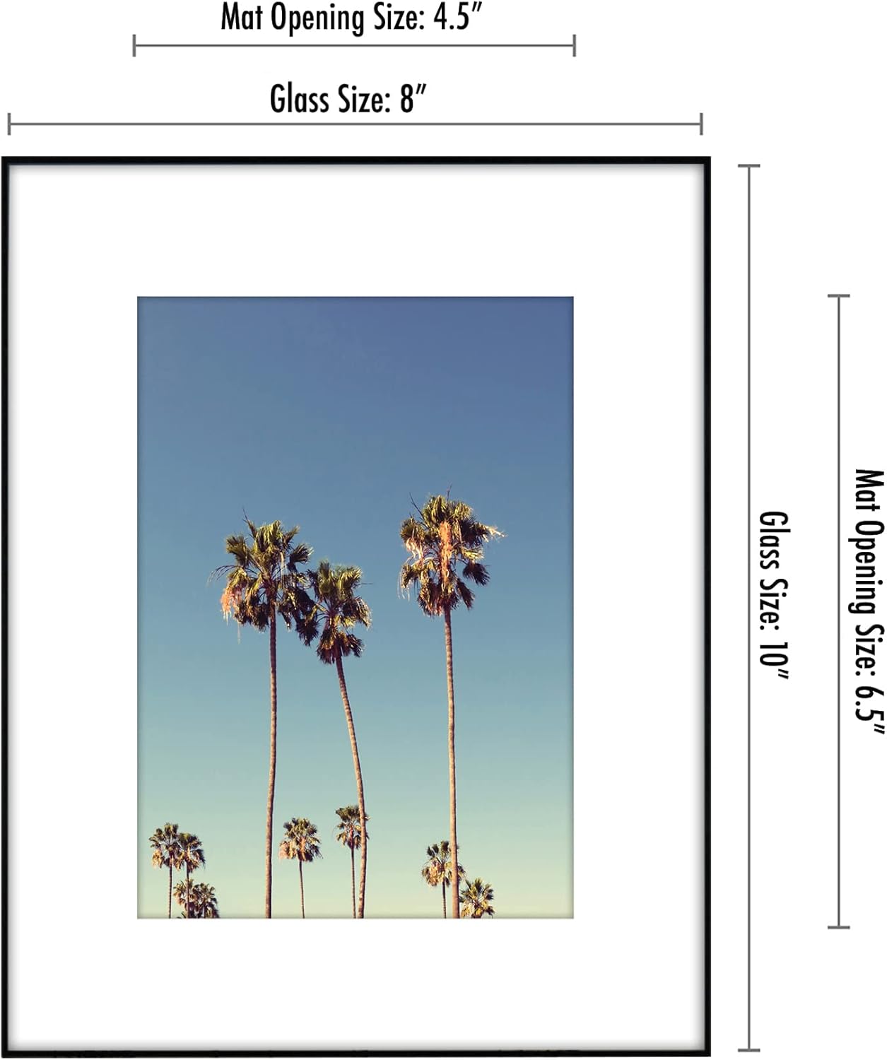 Americanflat 8x10 Picture Frame Set of 6 with Shatter-Resistant Glass - Black