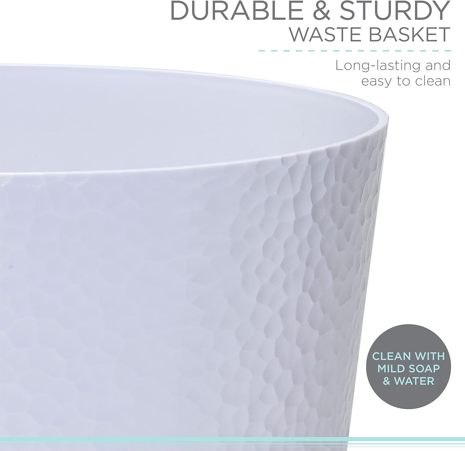 Bath Bliss Hammered Design 10 Liter Trash Can