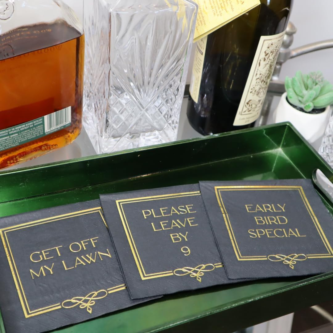 Funny Cocktail Napkins with 8 Witty Phrases