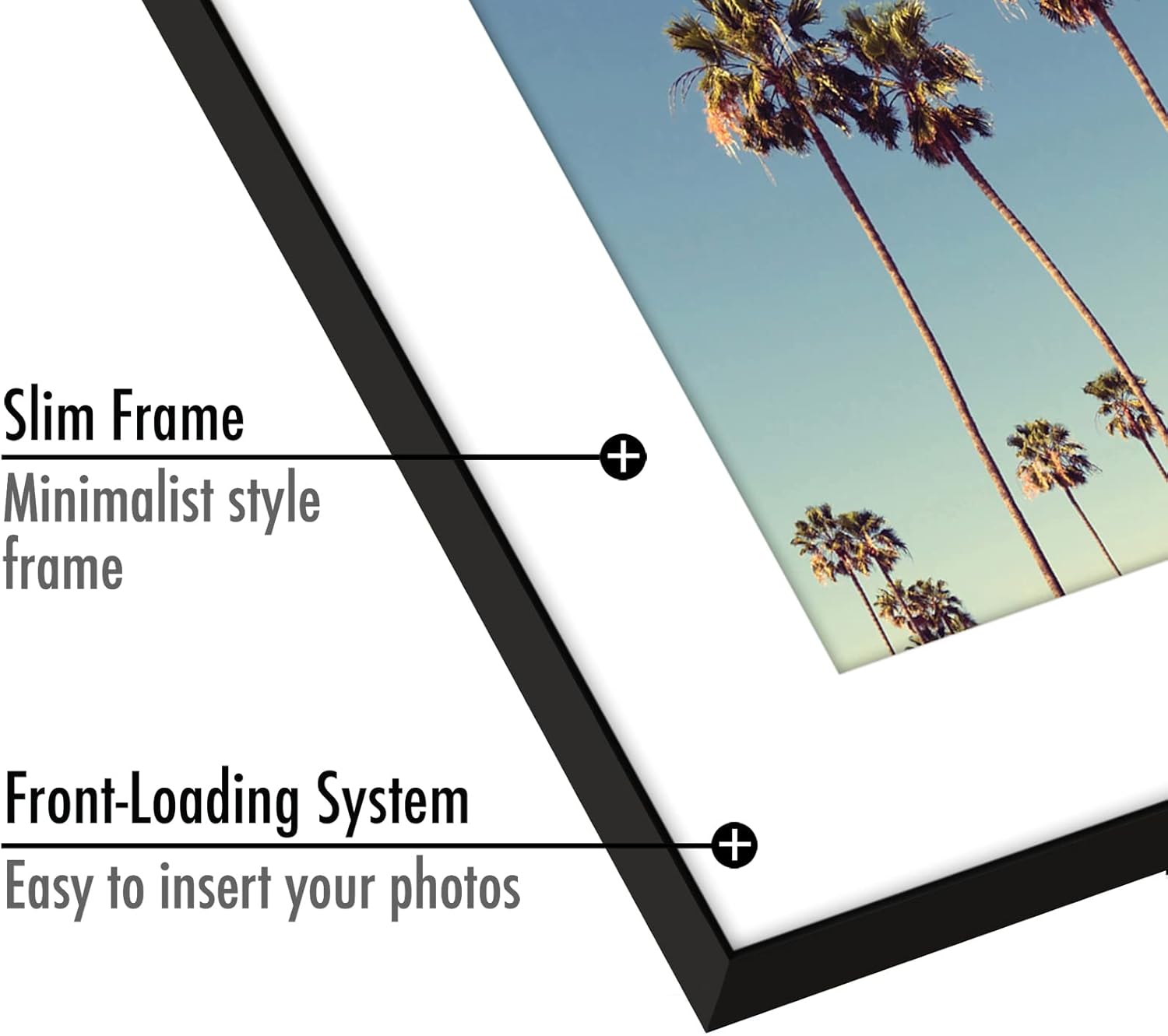 Americanflat 8x10 Picture Frame Set of 6 with Shatter-Resistant Glass - Black
