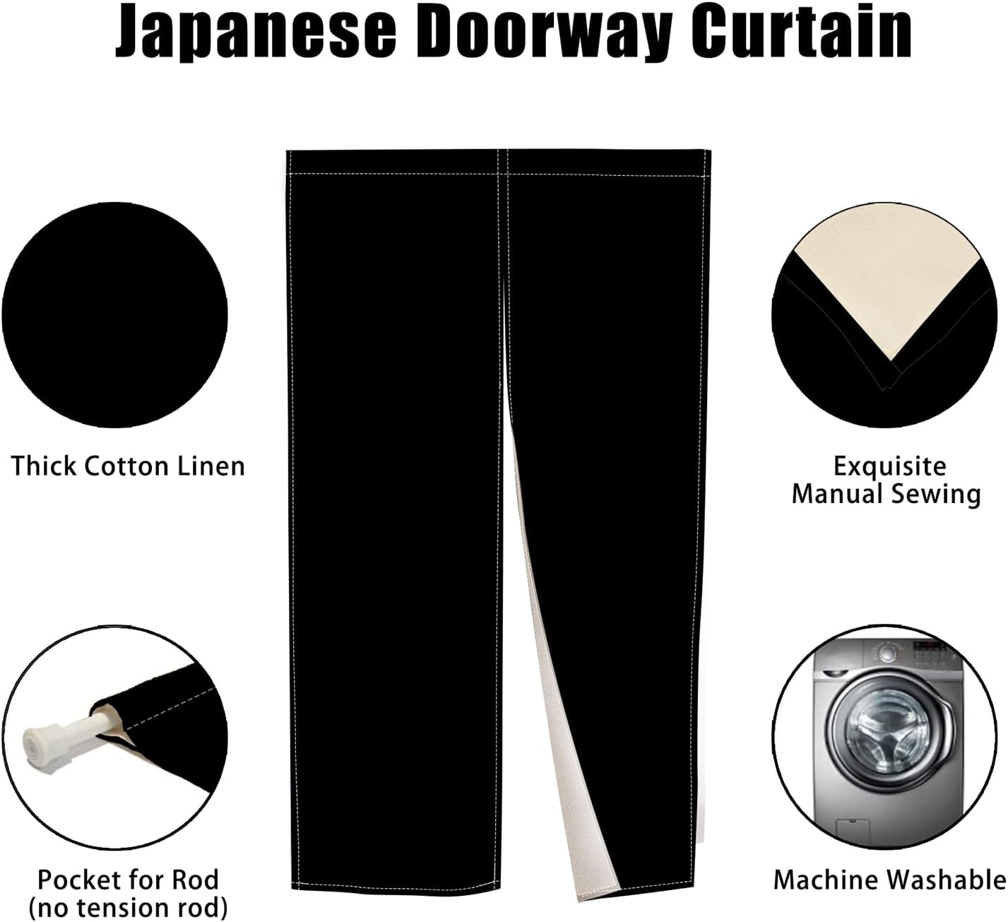 Long Japanese Door Curtain Noren for Privacy