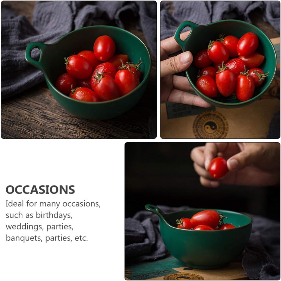 Hemoton Ceramic Ice Cream Bowl Decorative Fruit Dish