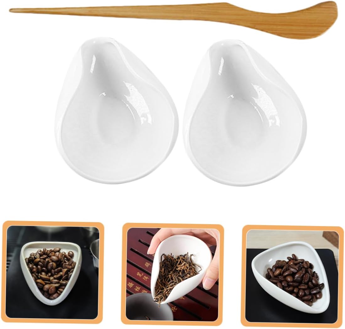 Hohopeti Set Tea Scoop Porcelain Tea Vessel for Loose Leaf