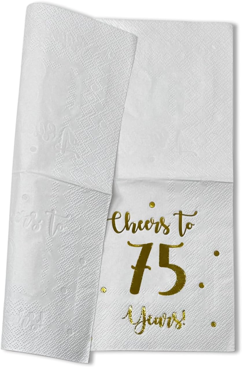 Cheers to 75 Years Cocktail Napkins 50-Pack