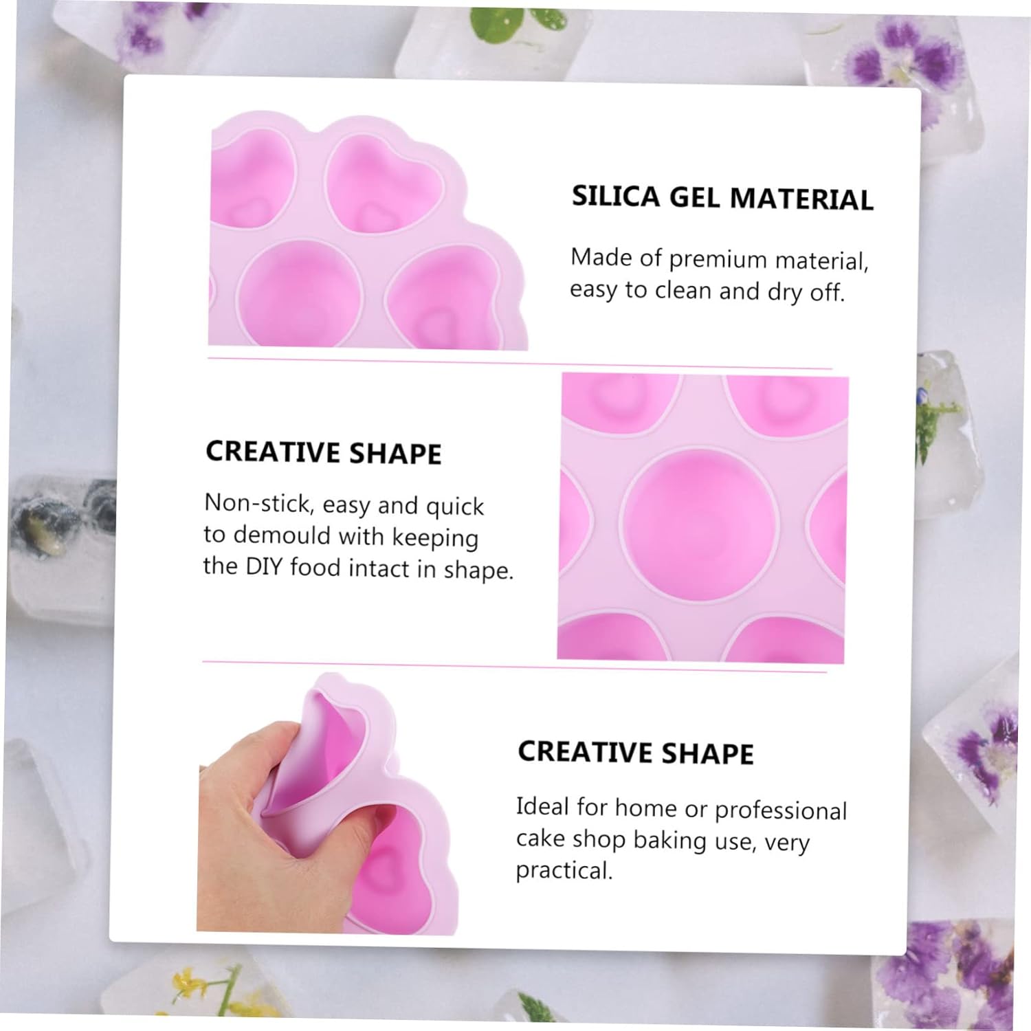 DOITOOL Purple Silicone Ice Cube Maker Set