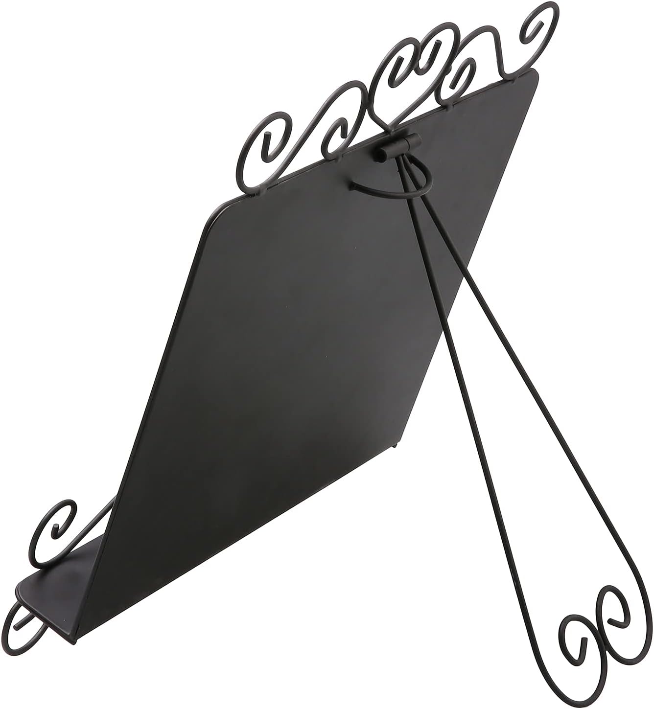 MyGift Black Metal Cookbook Stand with Heart Design