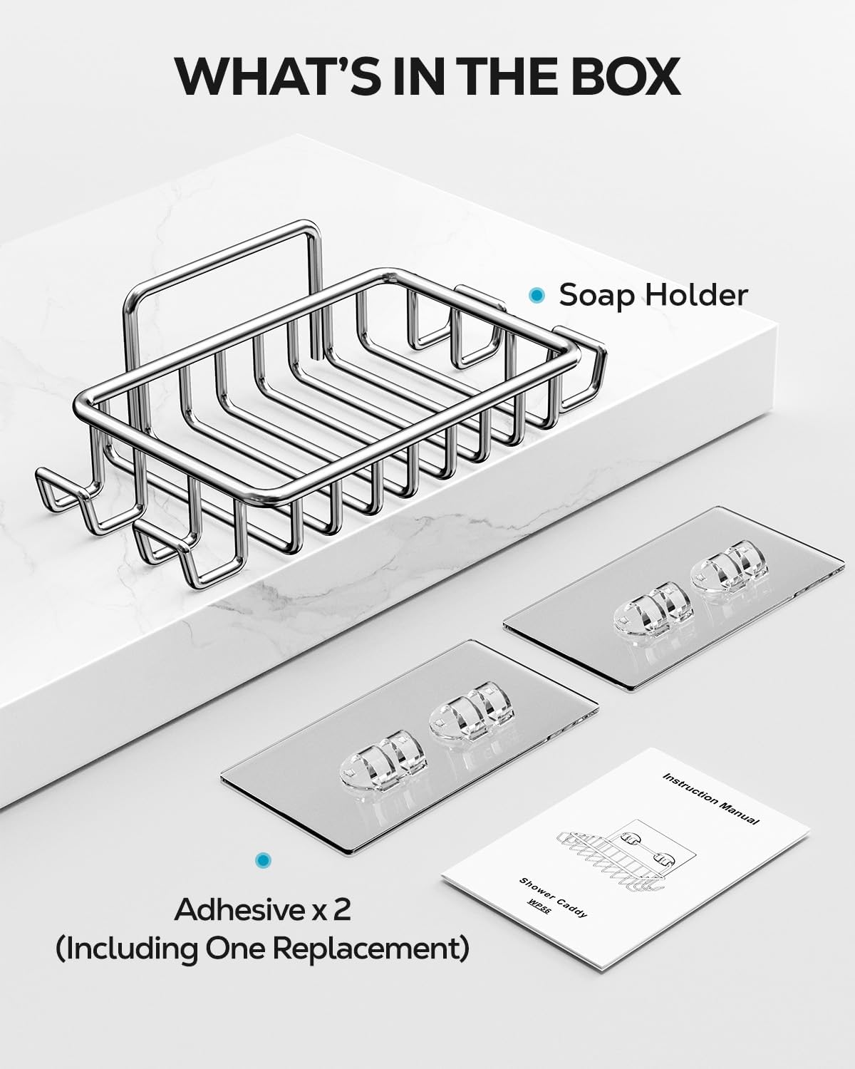 Nieifi Bar Soap Holder with 4 Hooks Stainless Steel