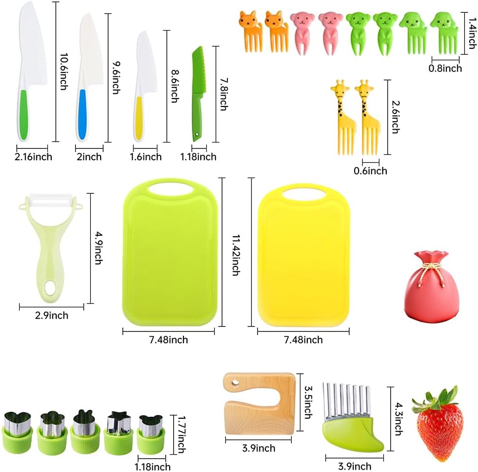 Kids Safe Kitchen Knife Set for Toddlers and Real Cooking Fun
