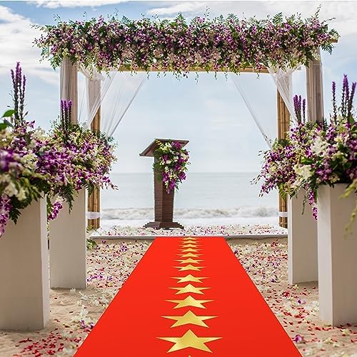 Timgle Disposable Red Plastic Carpet Runner for Party Movie Night