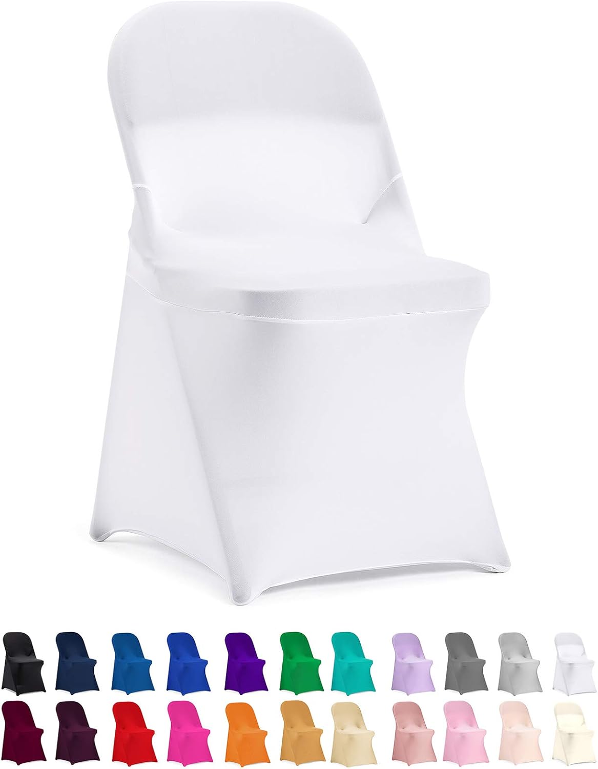 Peomeise Stretch Spandex Chair Covers for Wedding Events 12pcs