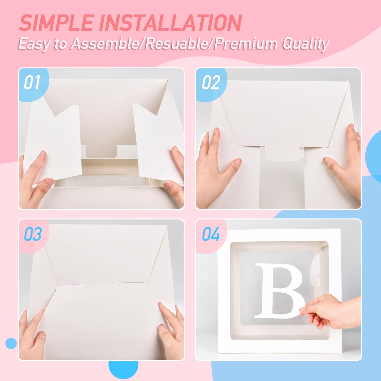 Baby Boxes with 4 Letters for Baby Shower Decorations