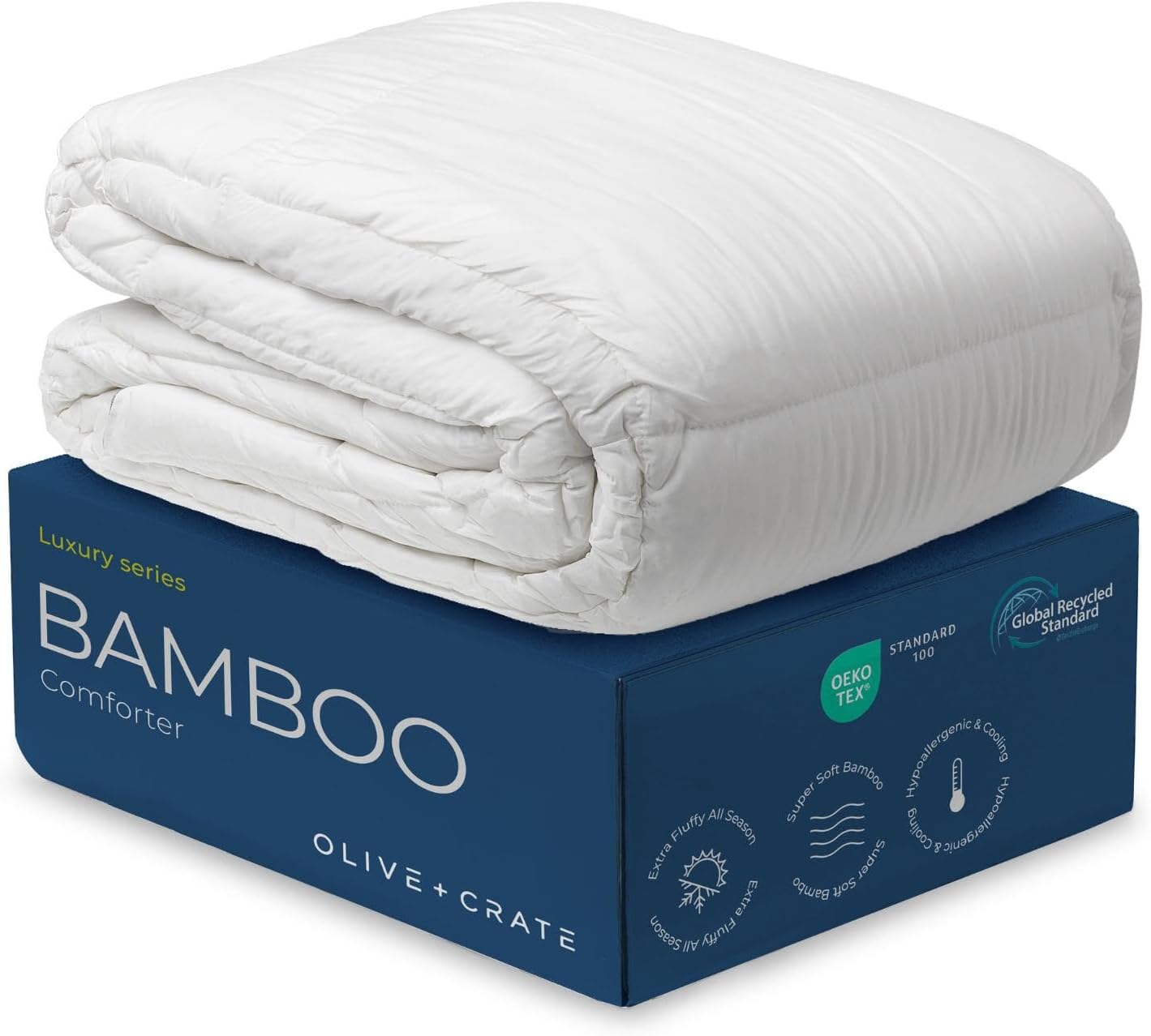 Olive Crate Bamboo Viscose King Comforter - Lightweight Breathable