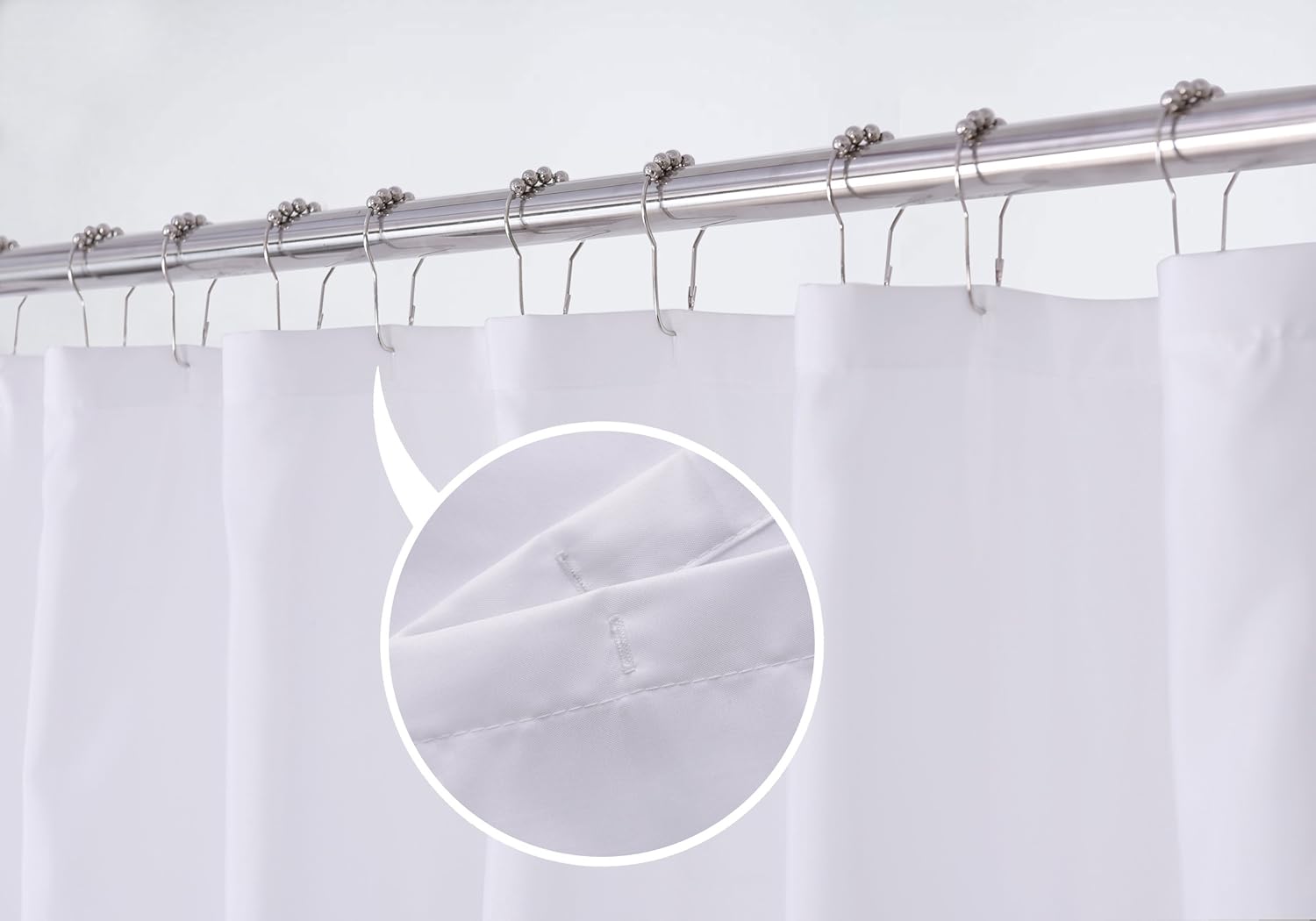 NY HOME Fabric Shower Curtain Liner with Magnets Hotel Quality 70x72 Inches