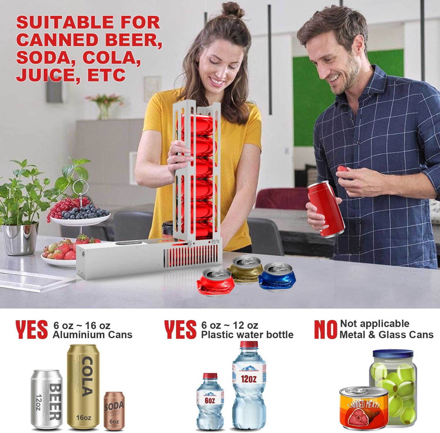 Jnstu Automatic Electric Can Crusher 8oz 12oz 16oz