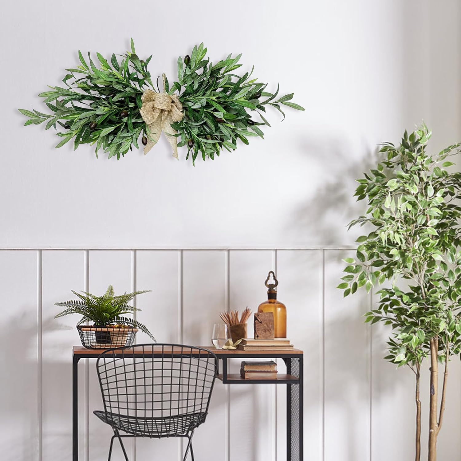 Firlar Artificial Olive Floral Swag 236 Inch Decor