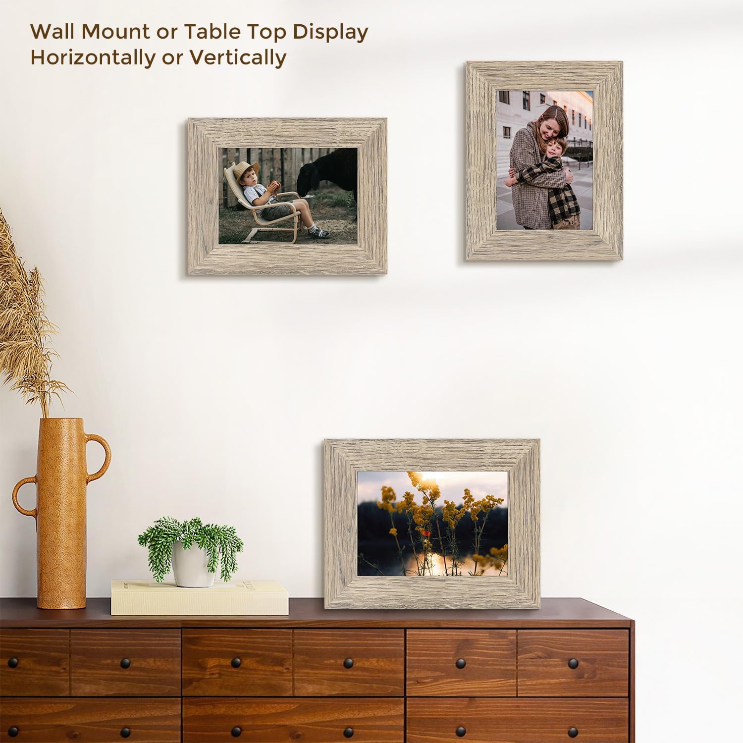 Golden State Art 5x7 Beige Picture Frame 2 Pack
