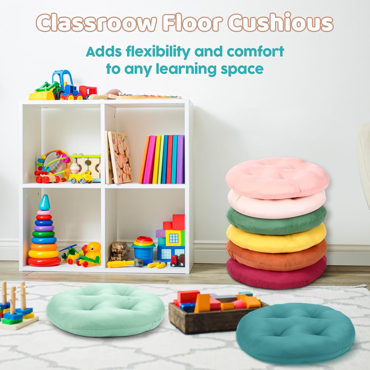 8 Pcs 16 Inch Floor Cushions for Kids Classroom Use
