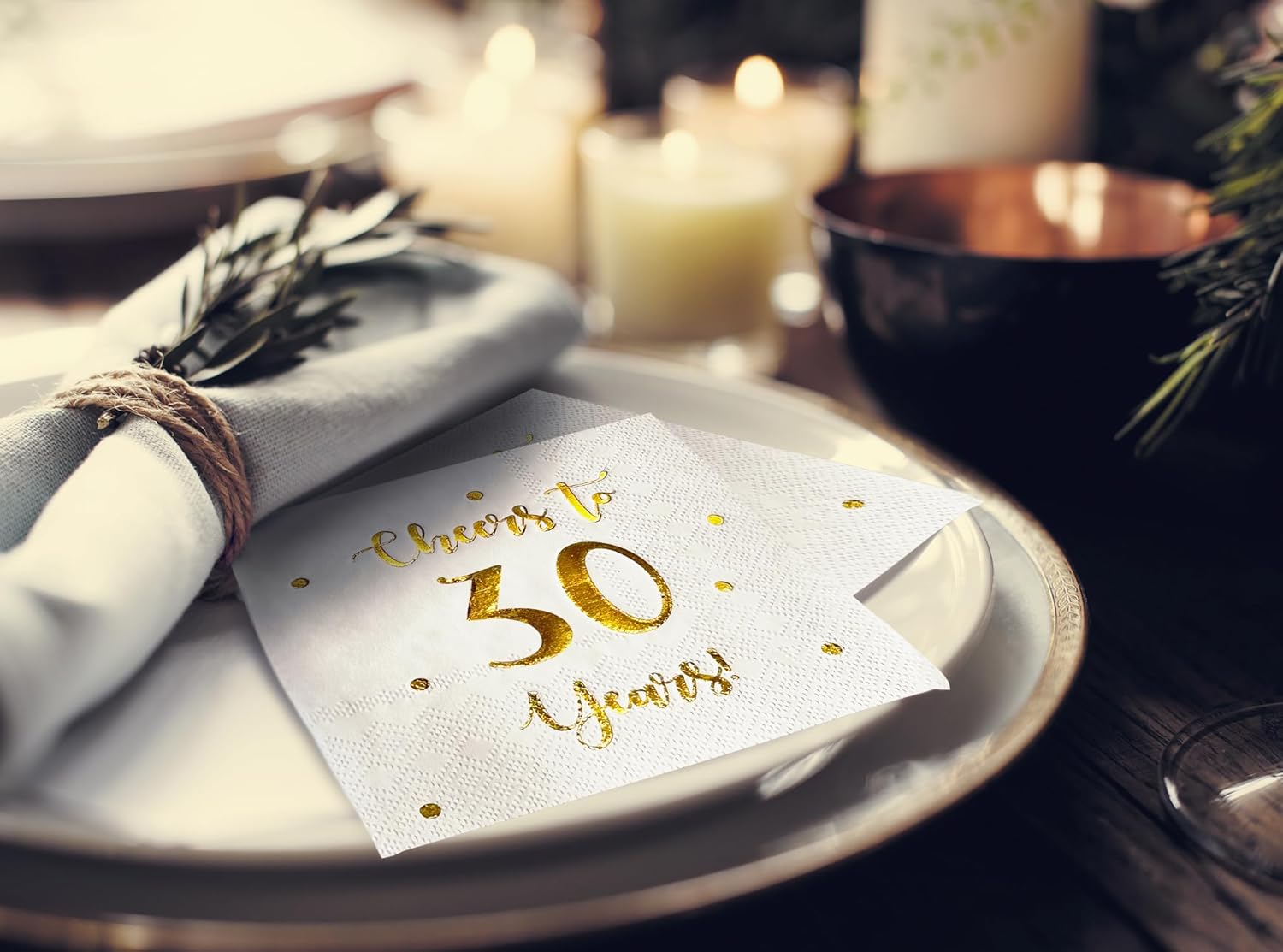 Cheers to 30 Years Cocktail Napkins 50 Pack