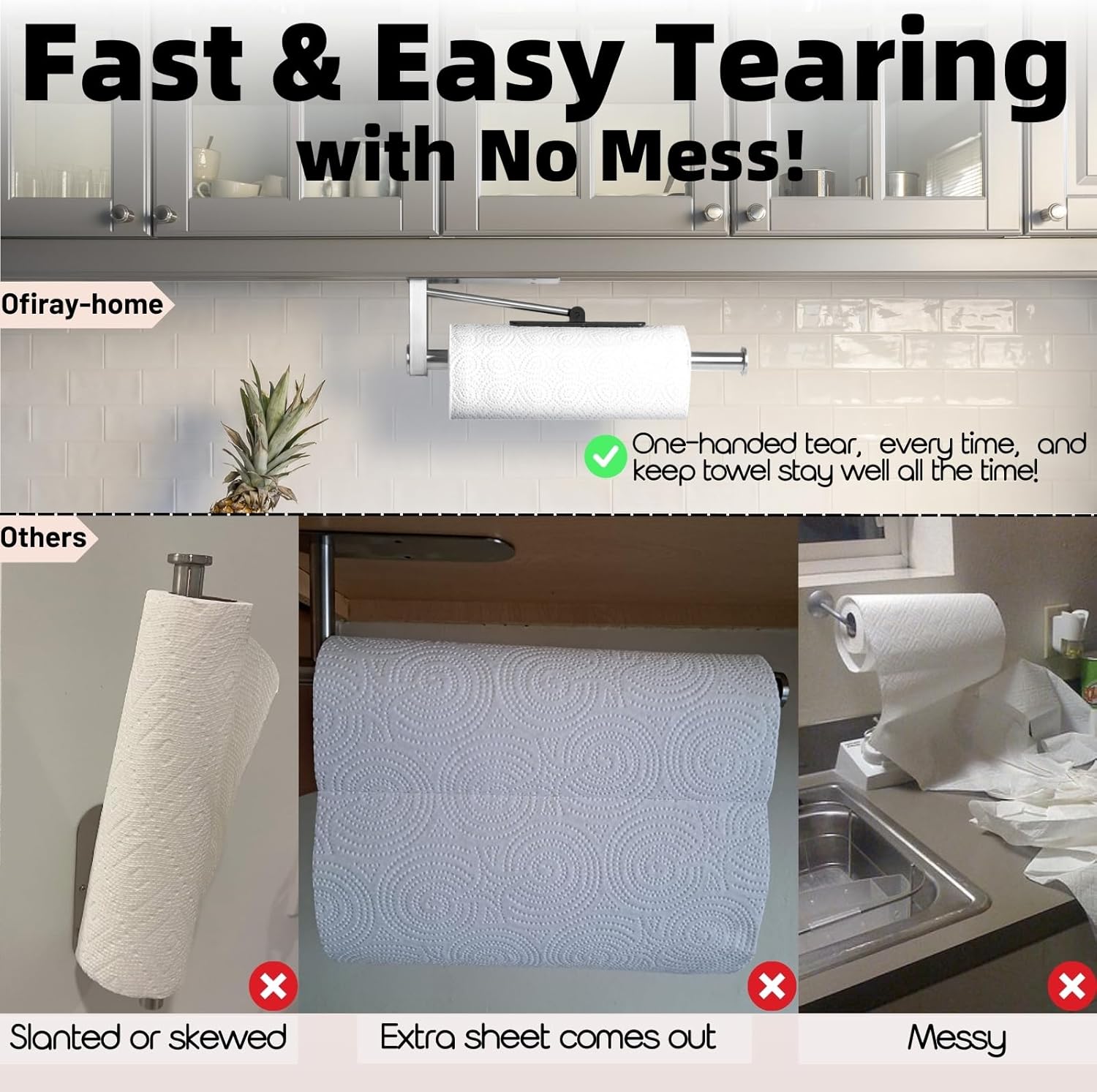 Ofiray-home Upgraded Paper Towel Holder Wall Mount