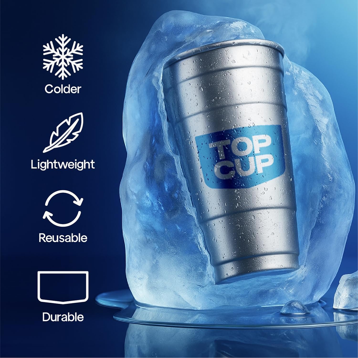 Top Cup by Ball 12 Ounce Reusable Aluminum Cups 50 Count