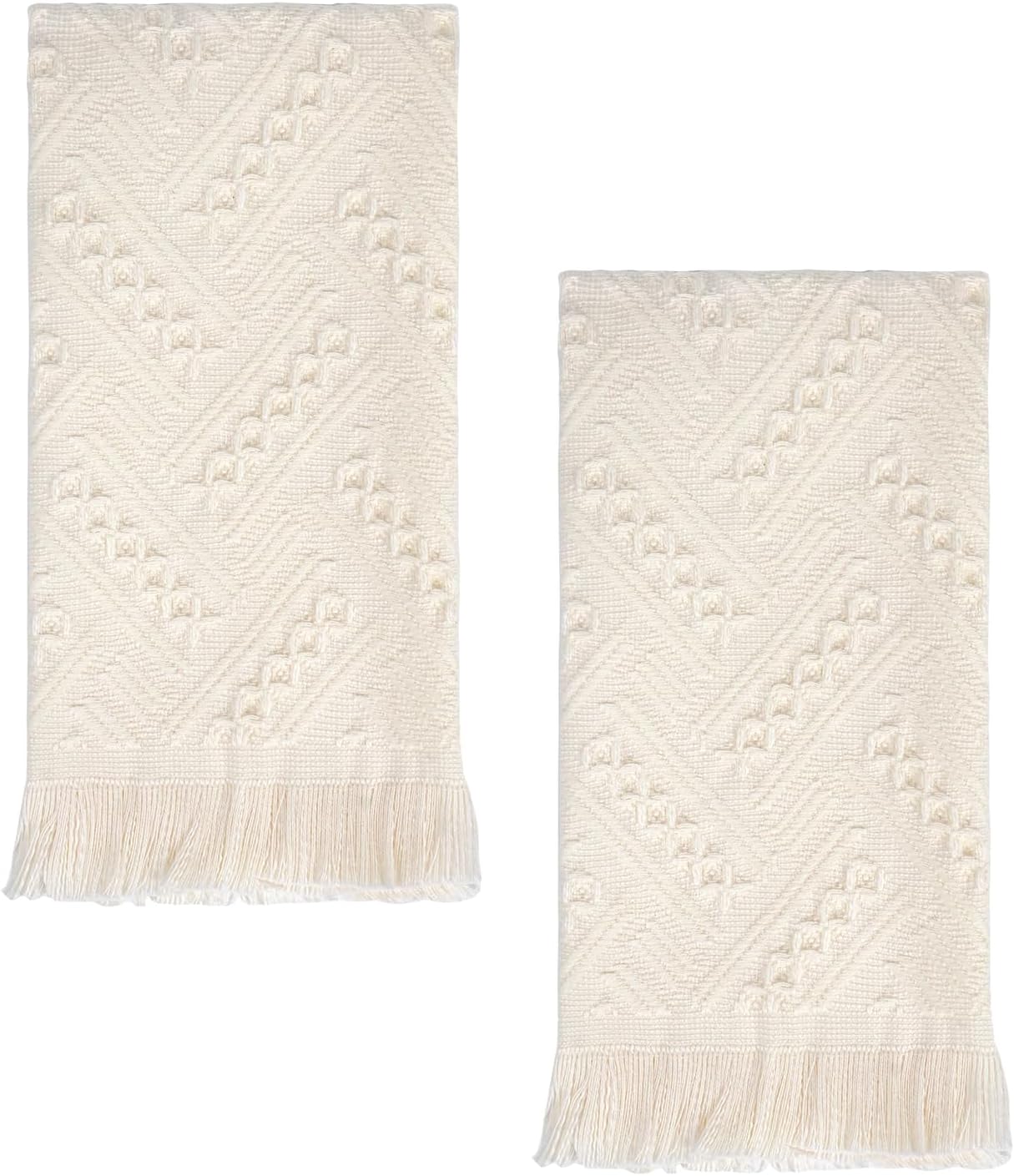 YoulerTex Luxury Hand Towels 2 Pack 14X30 Cream White
