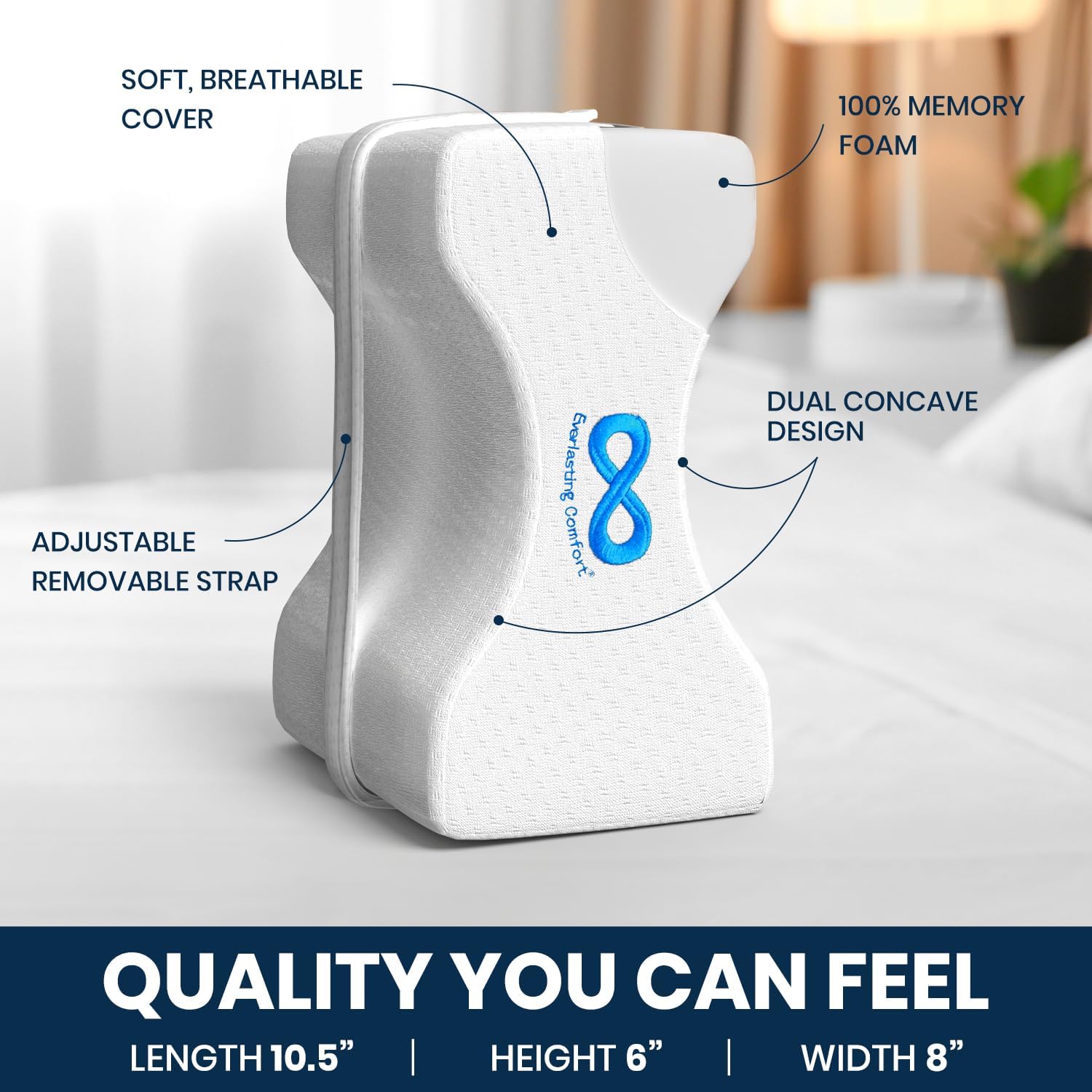 Everlasting Comfort Memory Foam Leg Pillow for Side Sleepers