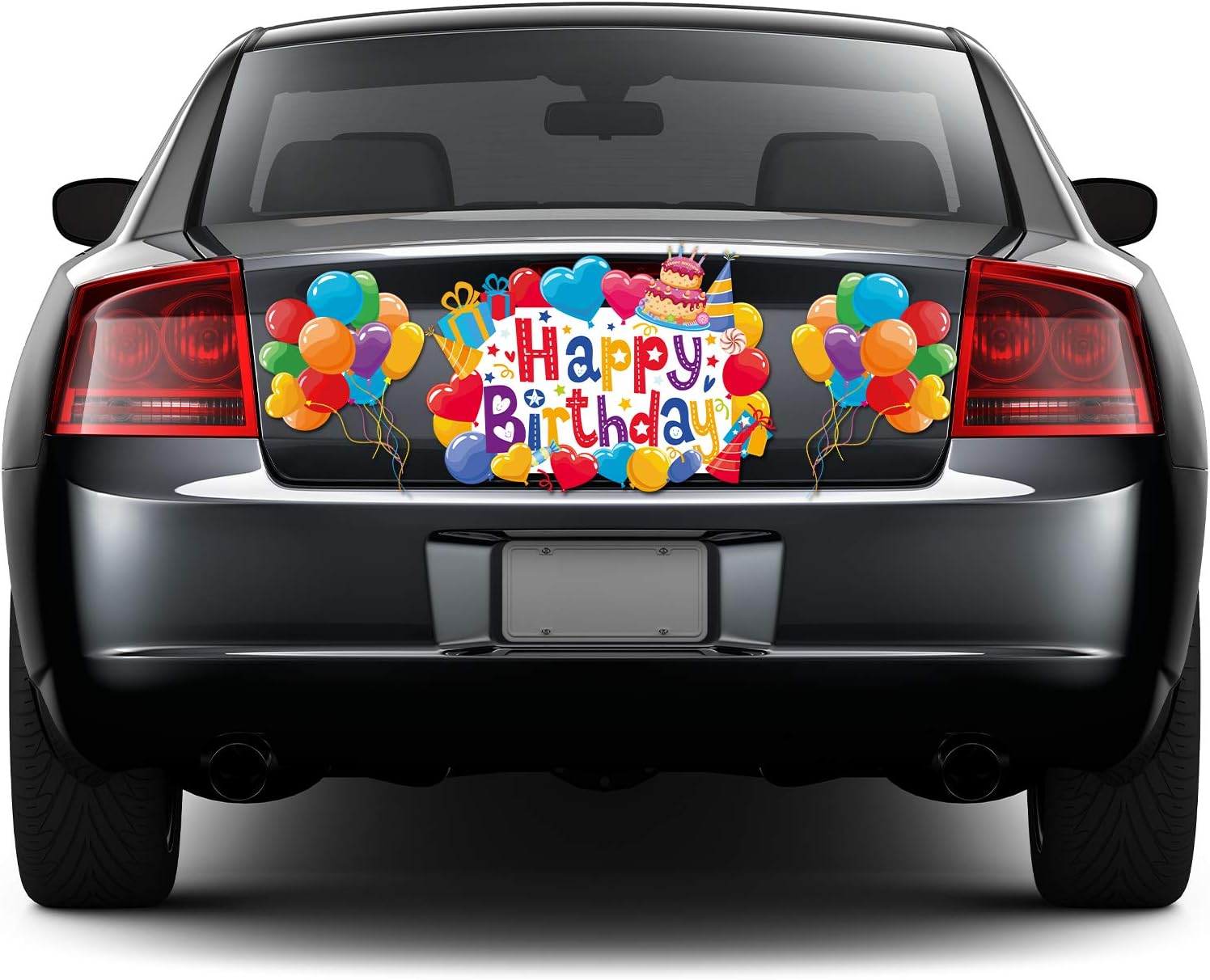 4 Piece Birthday Car Magnets with Reflective Design