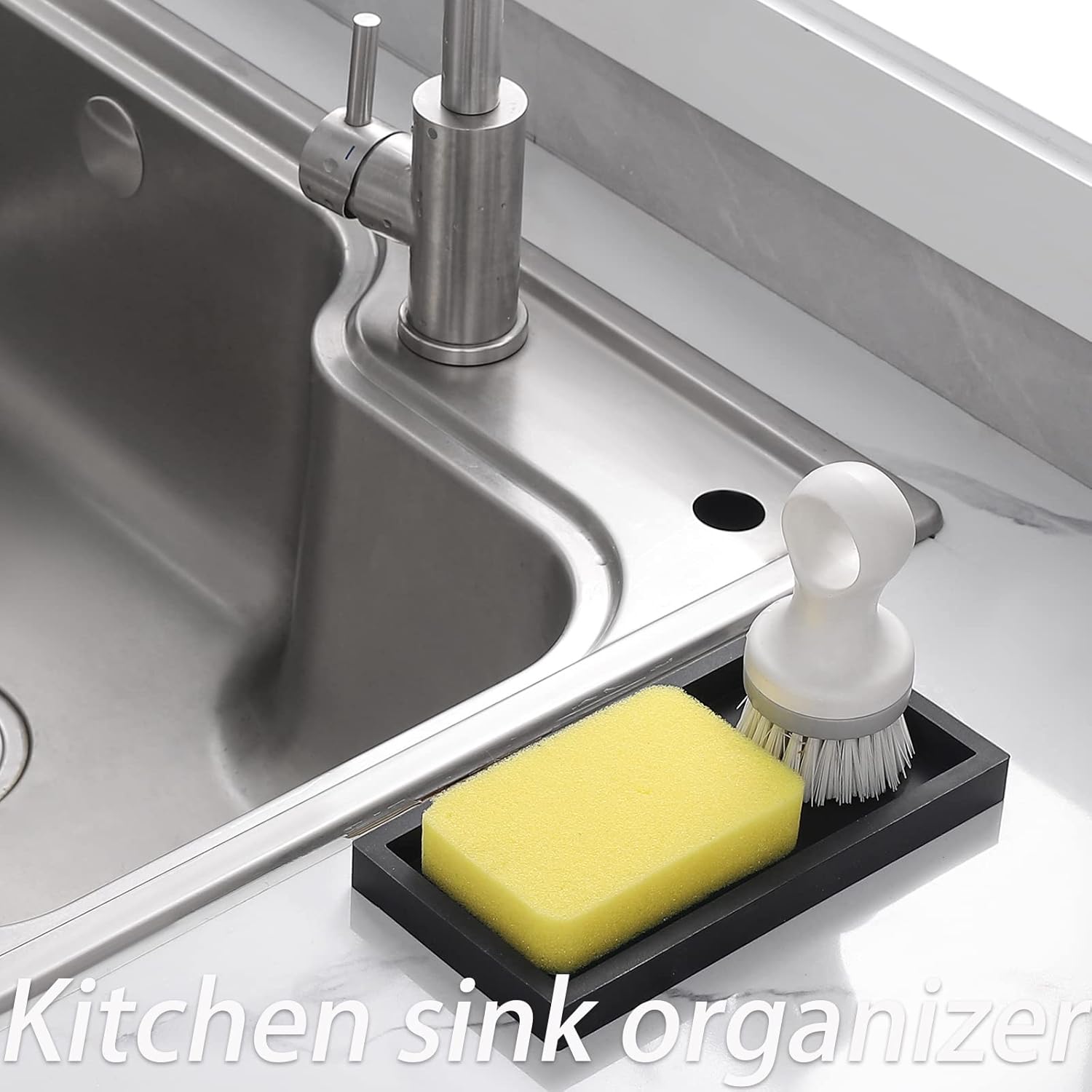 Heagoale Silicone Vanity Tray Black Rectangle