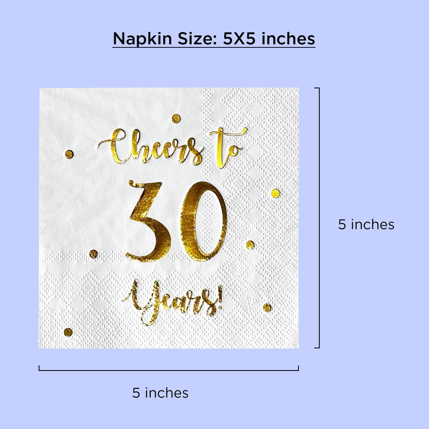 Cheers to 30 Years Cocktail Napkins 50 Pack