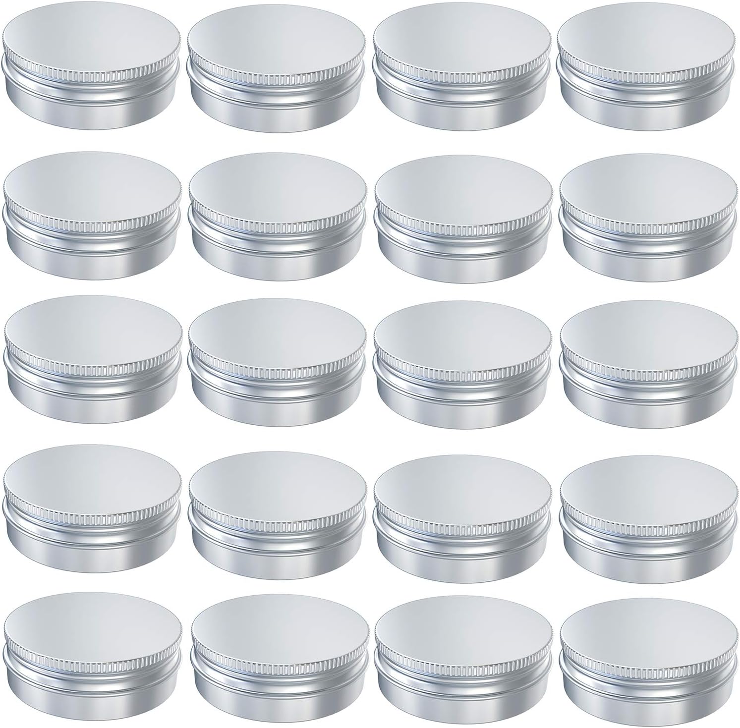 20 Pcs 2 Ounce Aluminum Tin Jar with Screw Lid